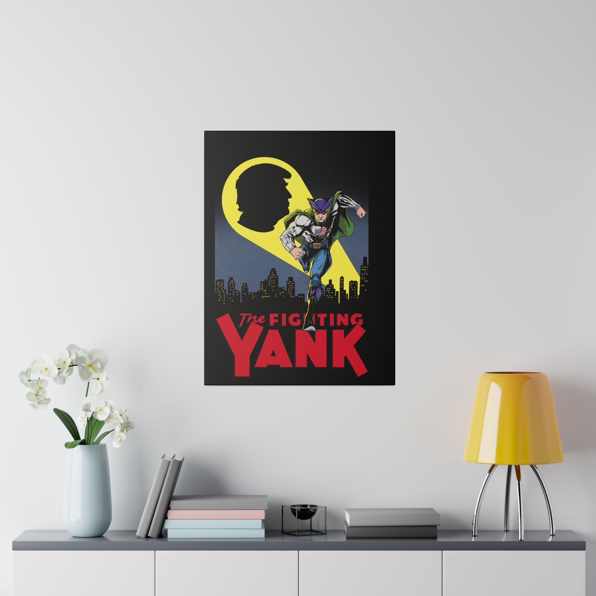 The Fighting Yank City Skyline by Declaration Matte Canvas, Stretched, 0.75"