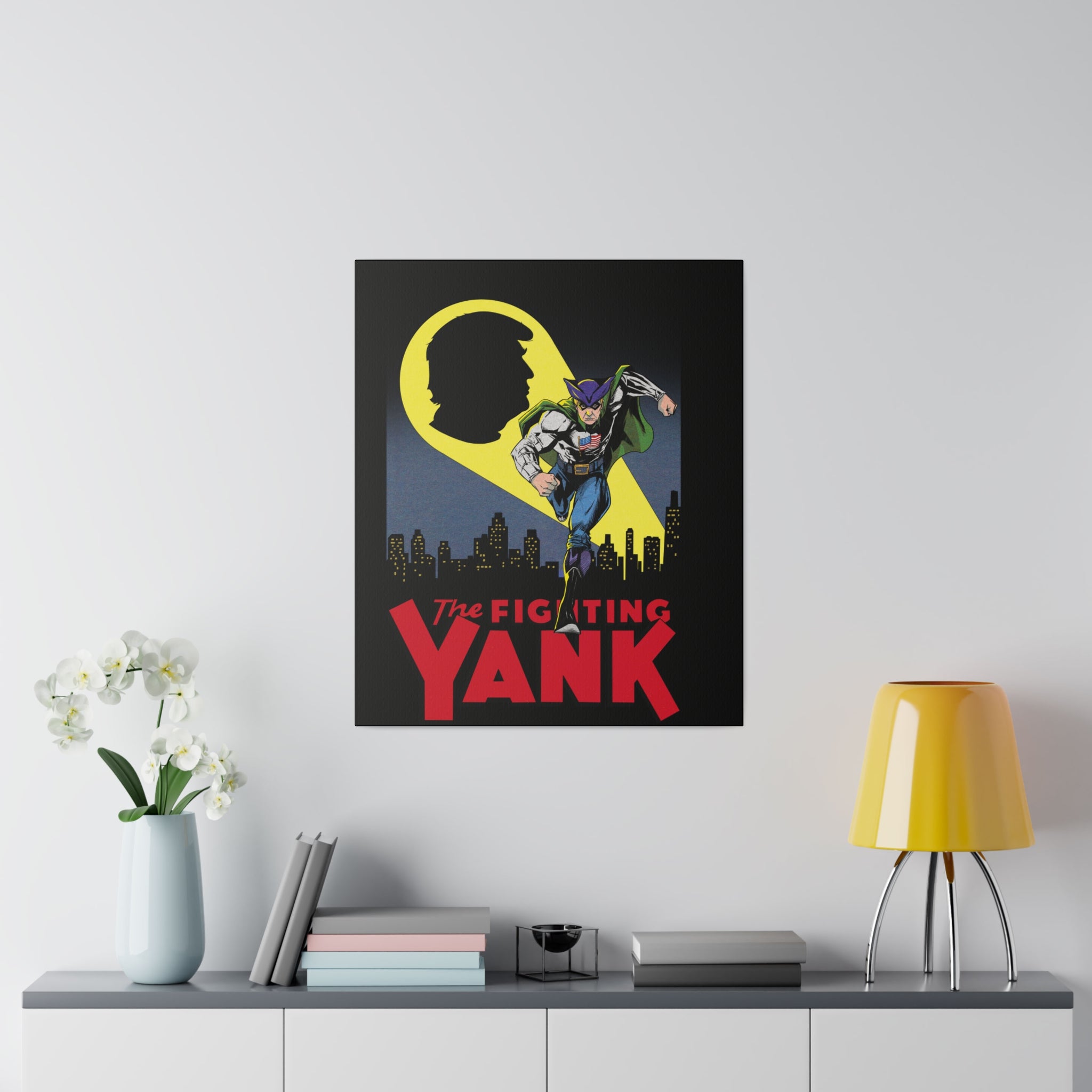 The Fighting Yank City Skyline by Declaration Matte Canvas, Stretched, 0.75"